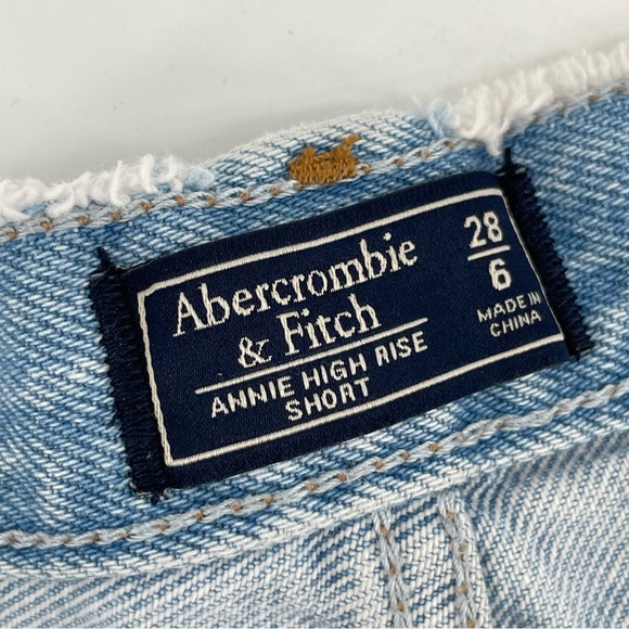 A&F Abercrombie & Fitch Annie High Rise Shorts Blue Denim 28/6 - Picture 3 of 6